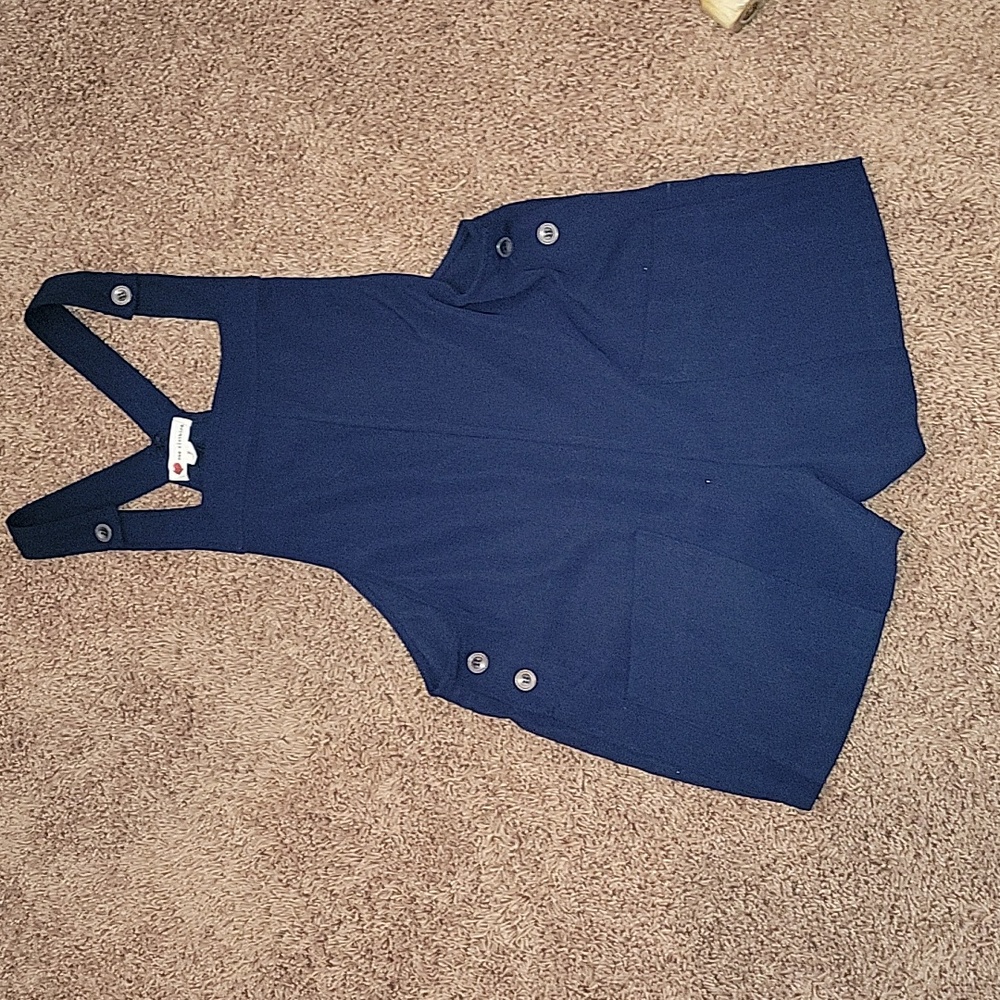 Navy overalls shorts